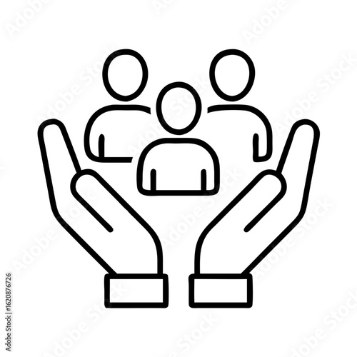 Community support and care icon vector illustration concept for social services and charity work