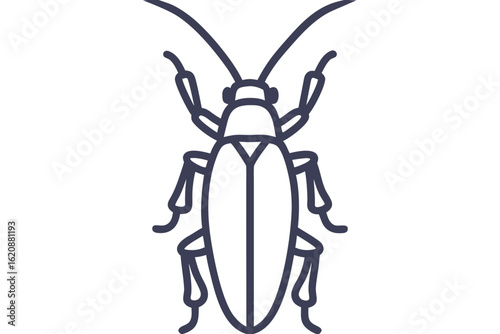 cockroach line art silhouette black and white