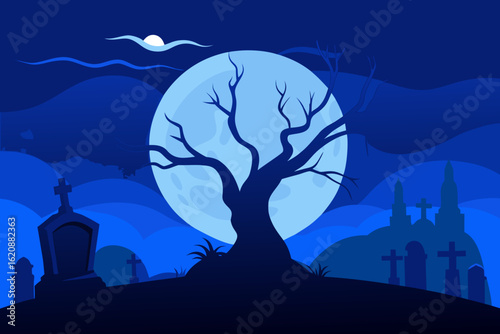 halloween background with moon