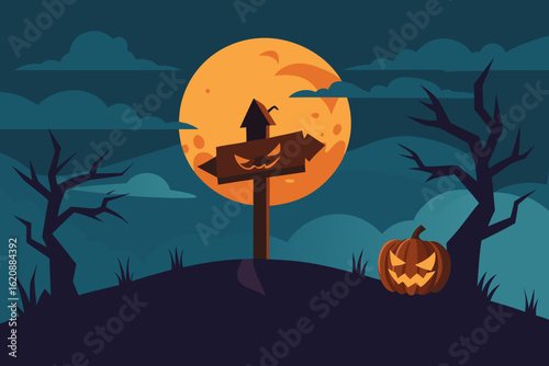 halloween background with pumpkins
