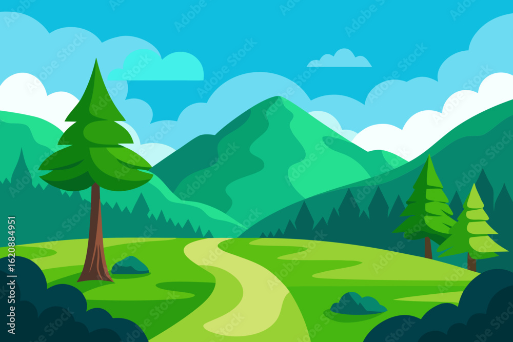 Fototapeta premium landscape with mountains and blue sky