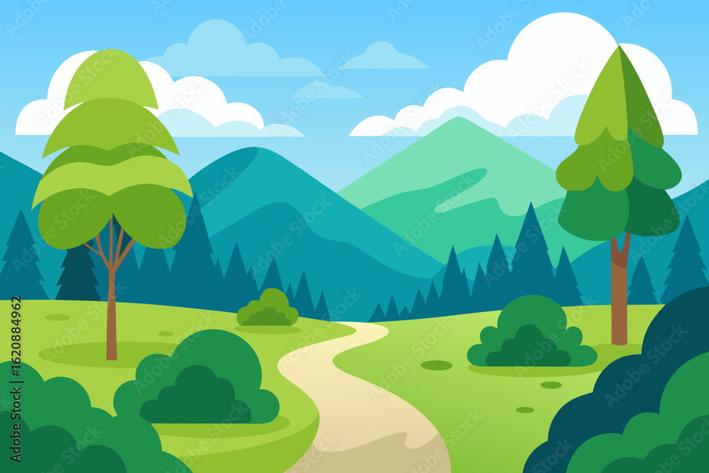 Obraz premium landscape with mountains and trees