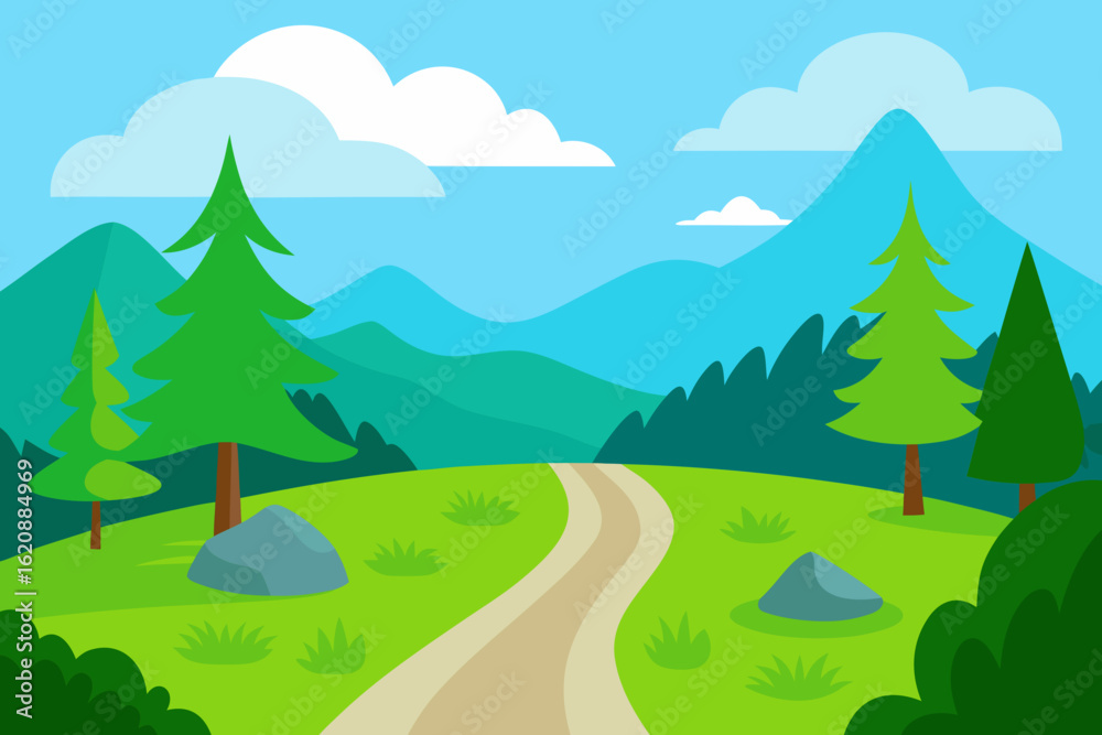 Fototapeta premium summer landscape with forest