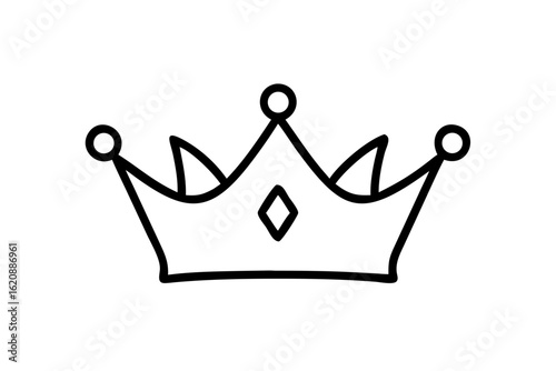 royal crown silhouette black and white art line