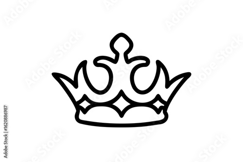 royal crown silhouette black and white art line