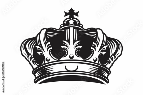 royal crown silhouette black and white