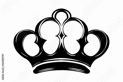 royal crown silhouette black and white