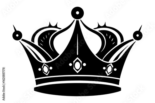 royal crown silhouette black and white