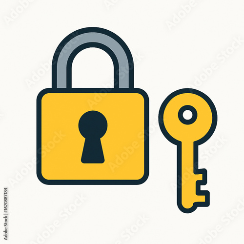 Padlock and key icon for security and privacy.
