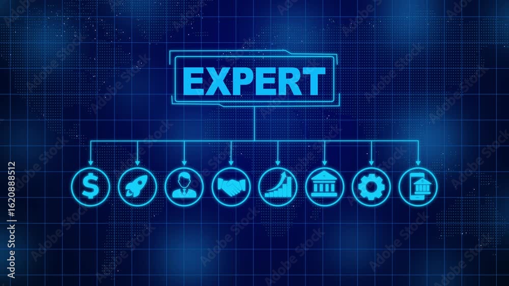 Expert and team concept represented , business insights from large data sets,