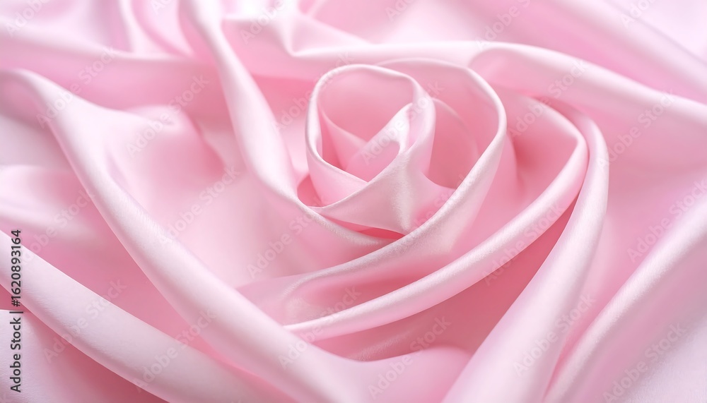 Fototapeta premium Delicate Pink Silk Fabric: Soft, Flowing Texture Resembling a Rose