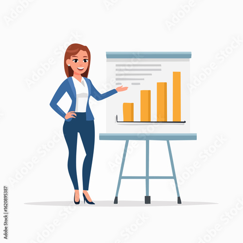 Businessfrau erklärt Diagramm – Präsentation im Berufsalltag