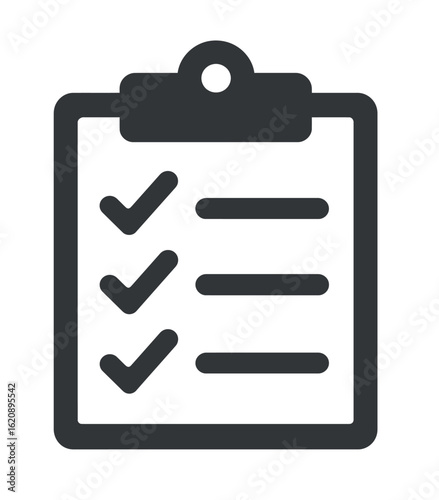 Completed Checklist Icon Symbolizing Task Management, Efficiency, and Achievement