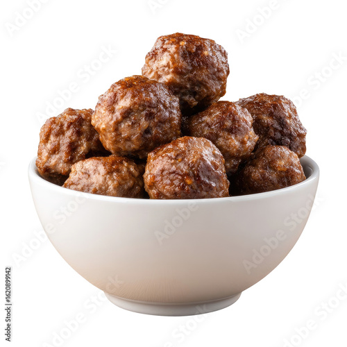 A bowl of browned meatball appetizers
