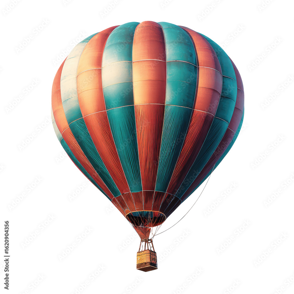 Fototapeta premium Colorful hot air balloon against a black background