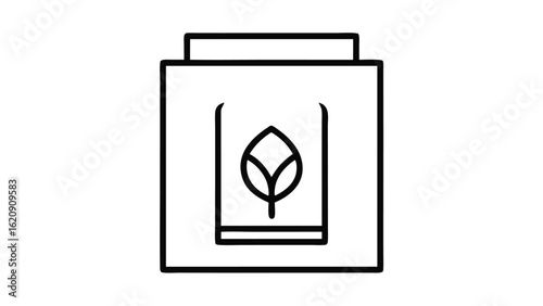 Minimalist leaf icon in a package representing nature and eco friendly concepts
