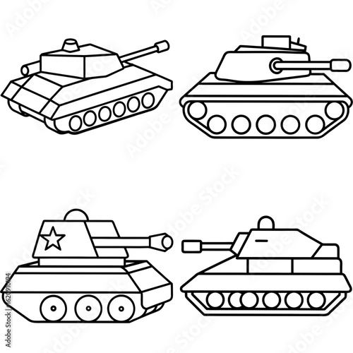 Army Tank Coloring Page, Military Vehicle Outline, Combat Tank Drawing, Warfare Coloring Sheet