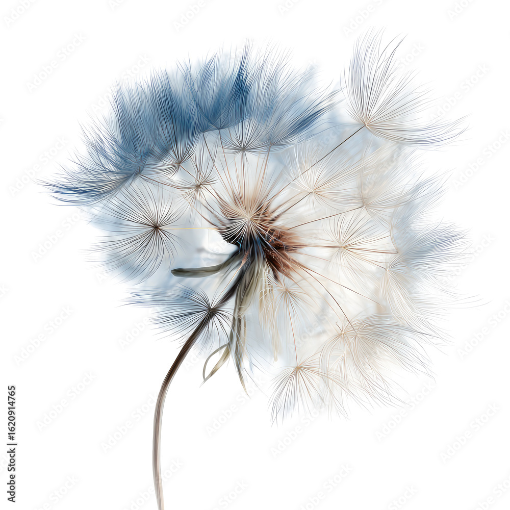 Fototapeta premium Close-up of a dandelion seed head. Soft pastel tones