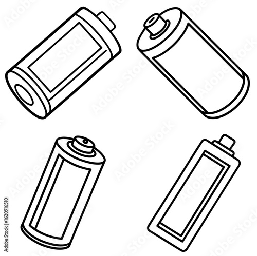 Battery Coloring Page, Energy Cell Outline, Power Source Drawing, Electronics Coloring Sheet
