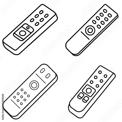Remote Coloring Page, TV Remote Outline, Electronic Device Drawing, Gadget Coloring Sheet