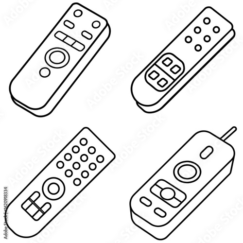 Remote Coloring Page, TV Remote Outline, Electronic Device Drawing, Gadget Coloring Sheet