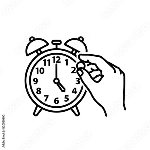 Hand adjusting alarm clock for sleep improvement  