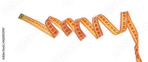 Fotografie Metric measuring tape isolated on white background, clipping path