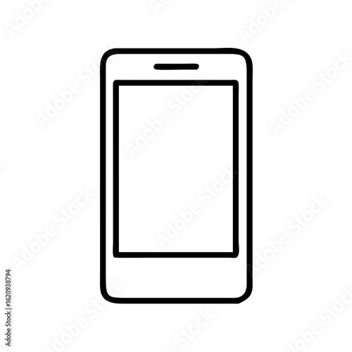 Outline smartphone icon vector illustration mobile phone drawing cellphone symbol isolated device line art