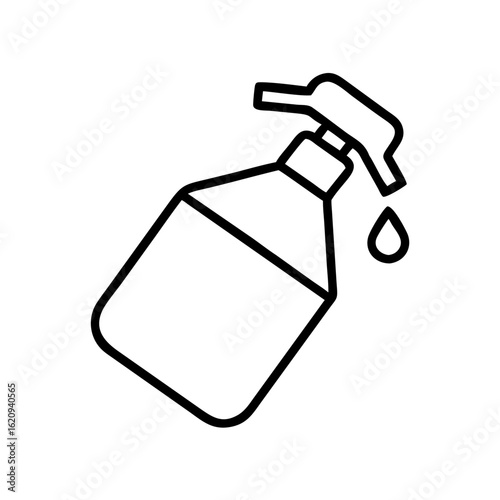 Spray bottle outline vector illustration for cleaning products disinfectant and sanitizer icon