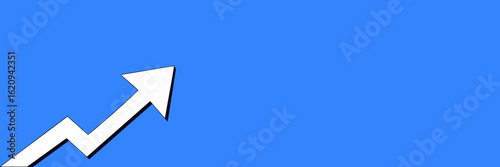 Minimalistischer, anpassbarer 3D Vektor-Pfeil als abstrakter Business-Hintergrund für Wachstum, Erfolg, Anstieg, Verbesserung, Performance und Zielerreichung.