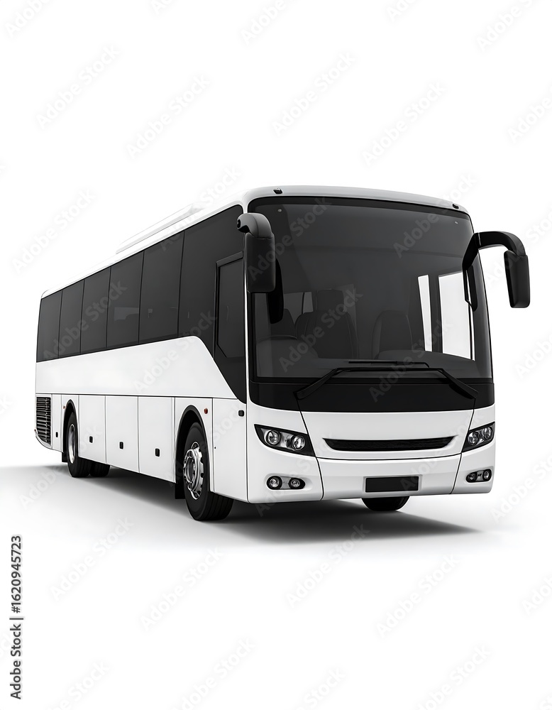 Modern white bus isolated Modern white bus isolated