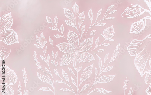 Beautiful flowers on pink background