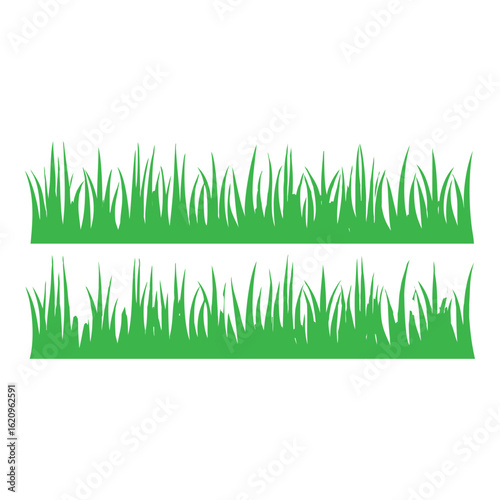 Green grass border seamless vector nature design element