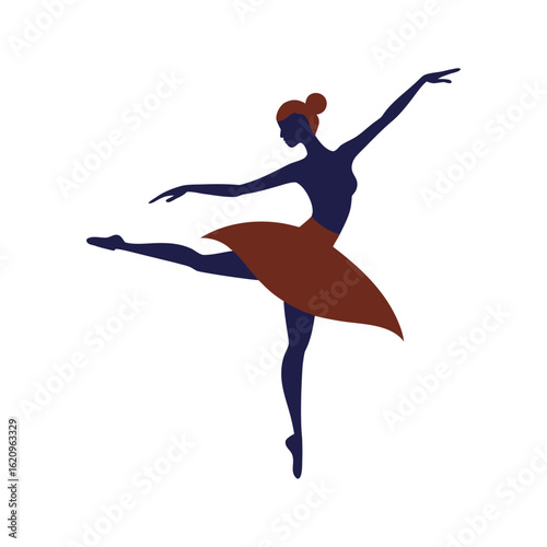 Ballet Dancer With Flowing Skirt Silhouette