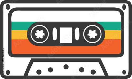 Retro Cassette Tape Vector Illustration Vintage Music Nostalgia