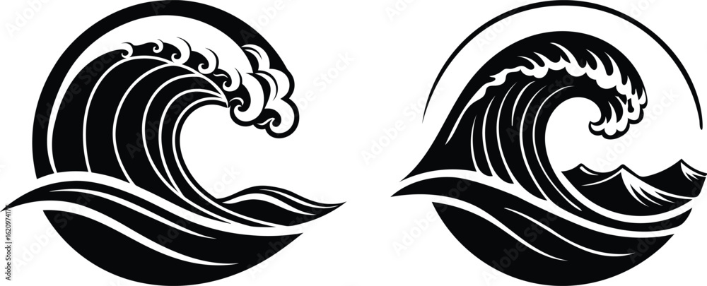 Fototapeta premium Tribal vector tattoo design elements with animal, floral, and swirl ornate patterns