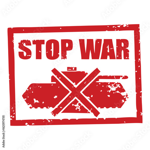 Stop War Grunge Stamp AntiWar Protest Vector Illustration