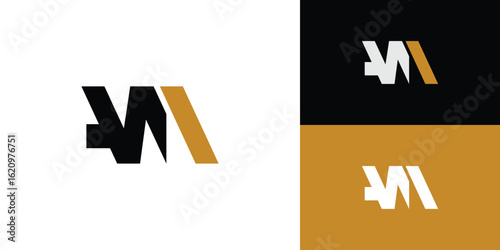 Unique and Bold letter AM initials logo design