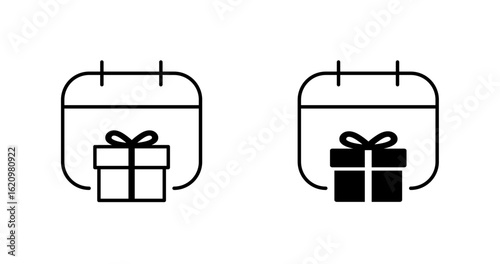 Anniversary Gift icon. Calendar and Gift