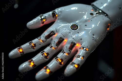 Wallpaper Mural Biometric robotic palm with soft silicone-like synthetic skin and micro-pulse emitters  Torontodigital.ca