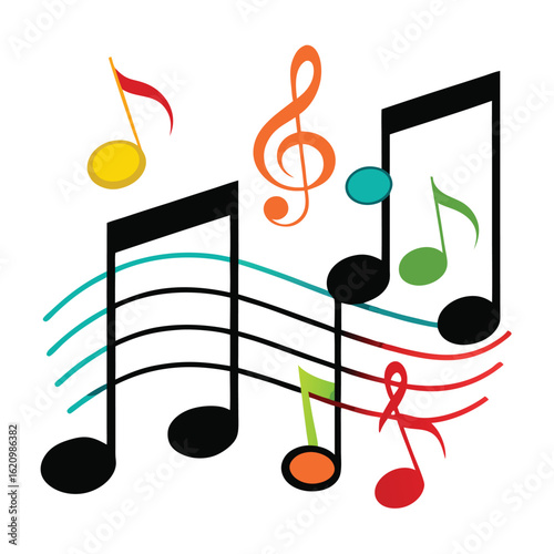 Music notes. on white background
