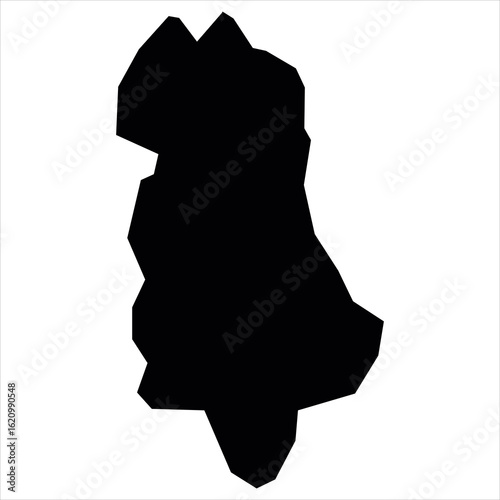 Albania Sillouette Map Vector Isloated On White Background