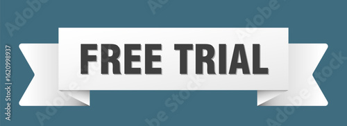 free trial ribbon isolated on transparent background. free trial ribbon