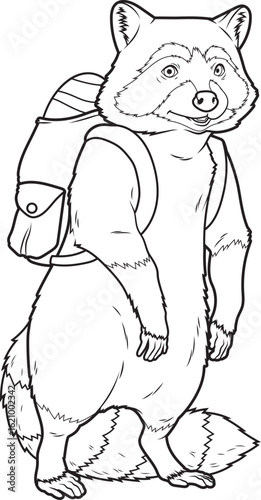 Racoon Easter Student Animal Vector Graphic Art Illustration