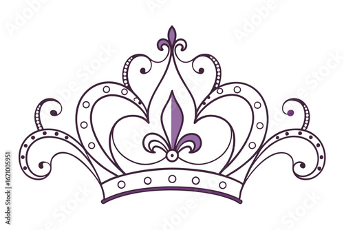 Decorative Mardi Gras Crown Icon for Celebration Design