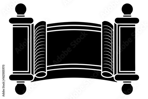 Silhouette of Torah Scroll for Jewish Hanukkah Art