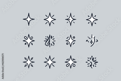 Seamless black and white winter snowflake and star pattern illustration