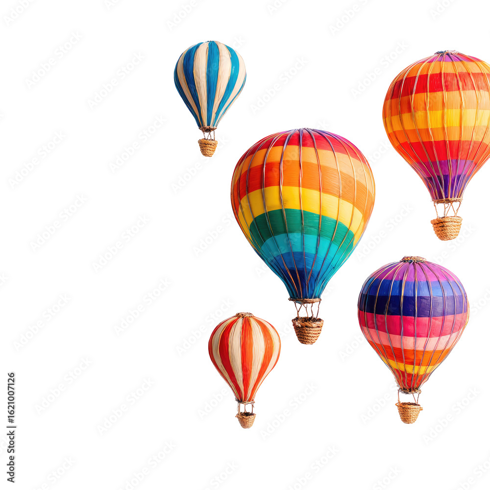 Obraz premium Colorful hot air balloons against a dark background (6)