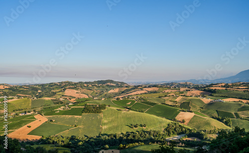 The Marche, a region of eastern Italy, rises between the Apennine mountains and the Adriatic Sea.