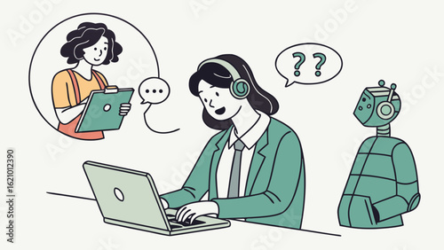 Customer support service ai chatbot assistance online help desk communication team